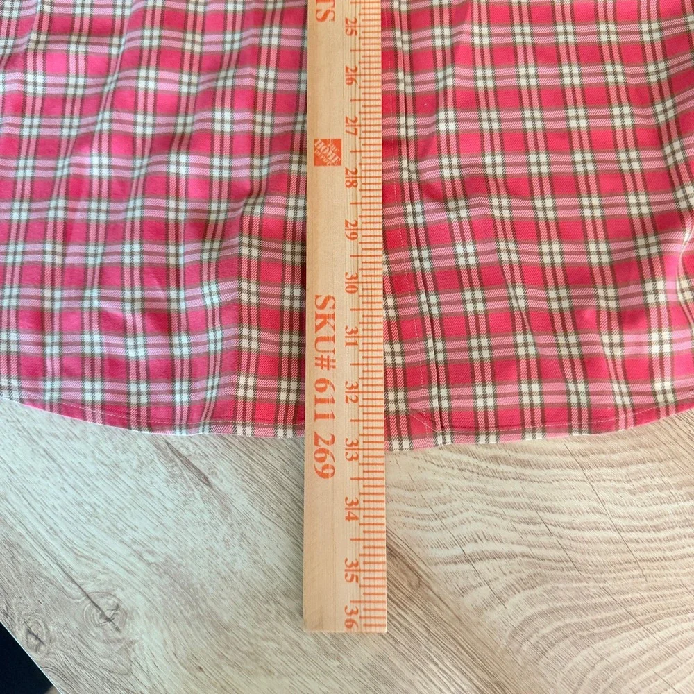 Polo Ralph Lauren Button Up Shirt Mens‎ XXL Salmon Red Plaid Long Sleeve Pockets